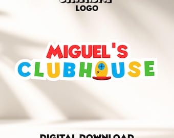 Verjaardagslogo muis clubhuis, afdrukbaar Mickey-feestbord (digitale png/pdf-download)