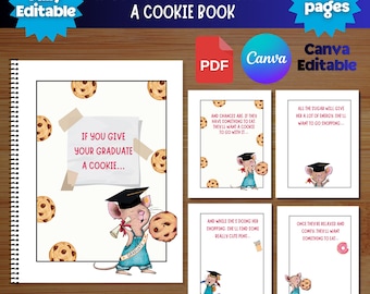 Als je een afgestudeerde een koekje geeft Afdrukbaar boek, afstudeercadeaukaartboek, afdrukbaar koekjesverhaal, aandenken klas 2026 (pdf)