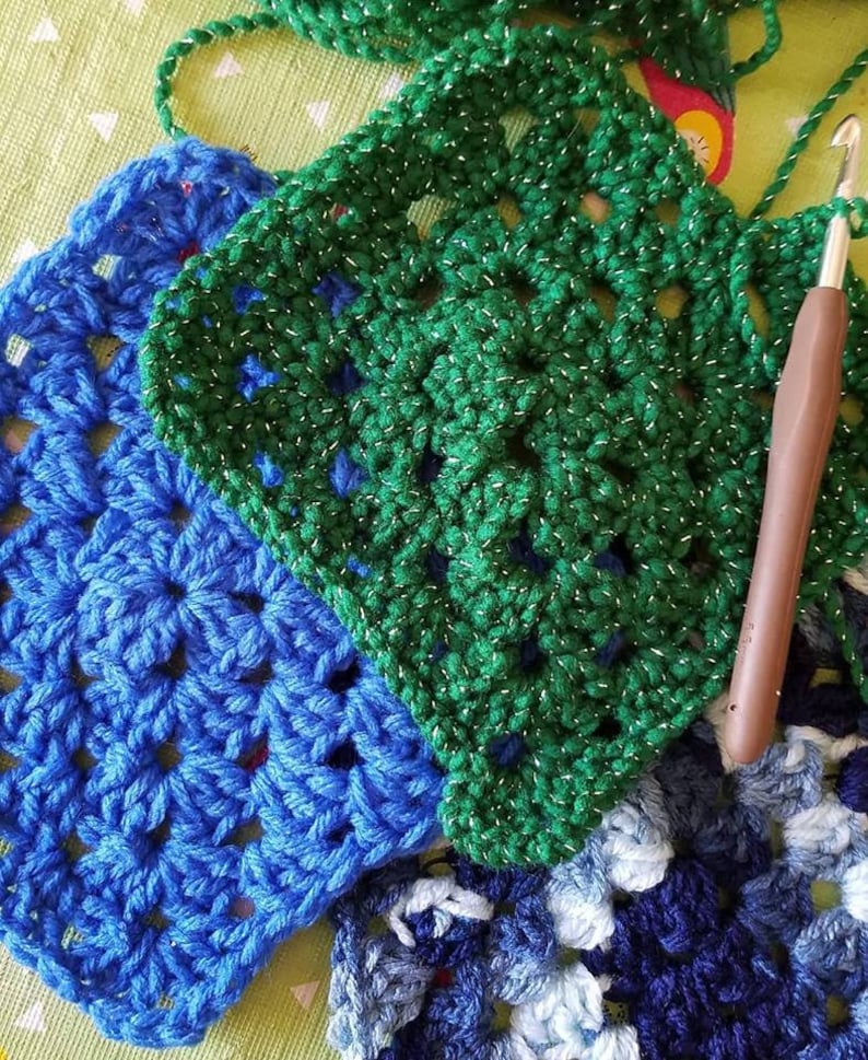 Retro Granny Square afghan PDF PATTERN Etsy