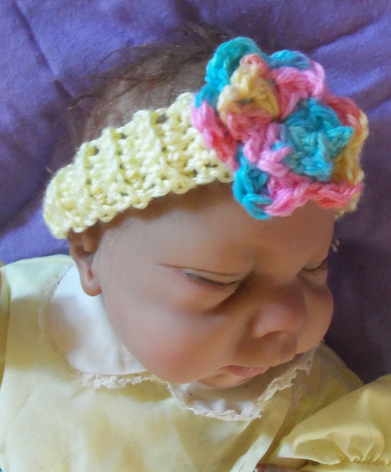 Newborn Baby Headband and flowers PDF file image 1