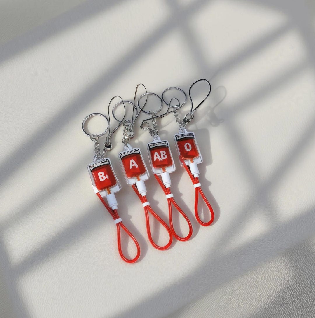 Ward 7 Blood Type Keychain | Dark Gothic Yandere Horror Charm ...