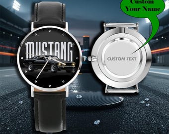 Personalized Vintage Muscle Car Watch – Custom Name Automotive Gift for Men