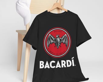 Funny T-Shirt | Unisex Heavy Cotton Tee, Rum Bat logo Tee