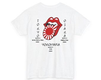 Funny T-Shirt | Vintage Band Tour Unisex Heavy Cotton Tee, red tongue