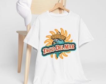 Funny T-shirt | Unisex Heavy Cotton Tee, Fish Taco Beach