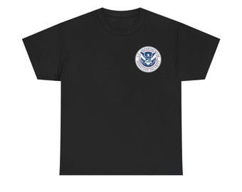 Funny T-Shirt | Unisex Heavy Cotton Tee, Homeland Security logo