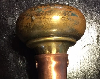 STEAMPUNK door knob walk stick - cane- 36 inch tall- wood shaft