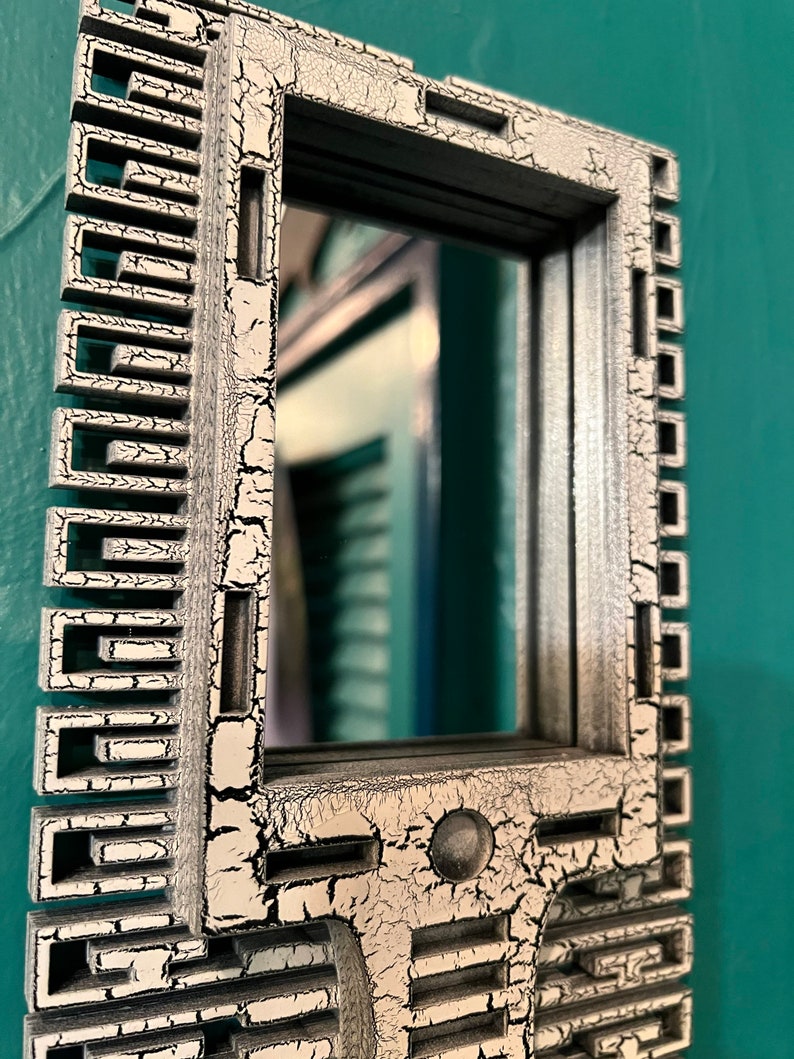 HR Giger Biomechanics Inspired Framed mirror , Limited edition White crackle image 3