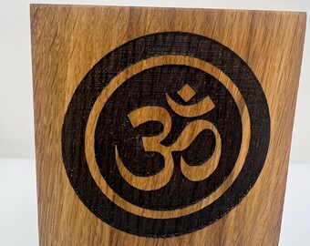 Ohm Solid White Oak Altar plate  4x4x.5 inch