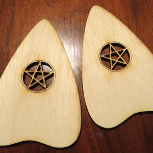 2 pc Pack Paint Panel Pentacle VER1 Blank Wood Ouija Board Planchette