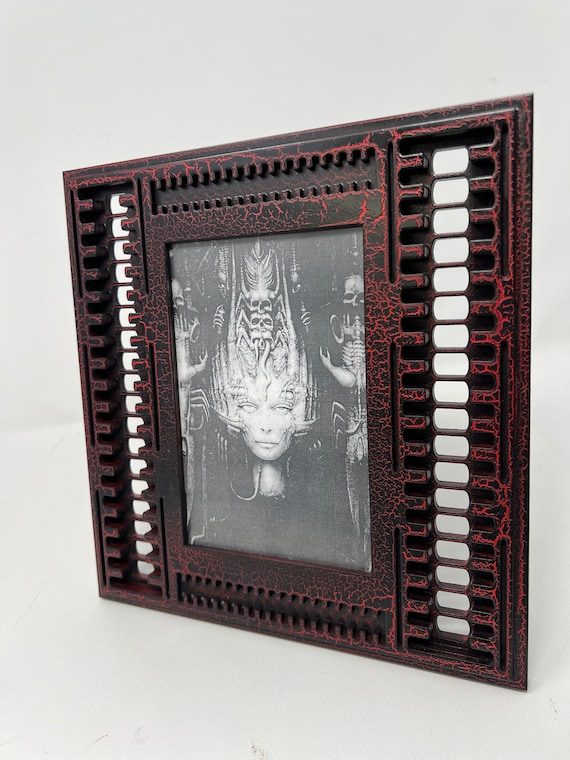 HR Giger Biomechanics Inspired 4x6 Picture Frame, Red