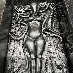 Mini Biomechanical Queen polymer clay sculpture xenomorph inspired