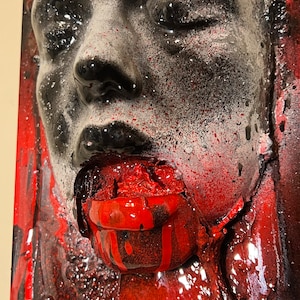 Original Art 12 x 7 in wall art  Surreal Dark Art #2257