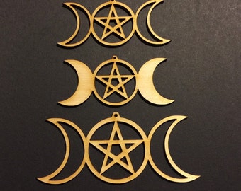 24-48 pcs Triple Goddess- Embellishments -Laser cut design- witchy crafts