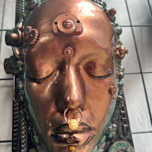 Original Steampunk Cyberpunk Biomechanical Art 12 x 7 in wall art  Surreal Dark Art HR Giger