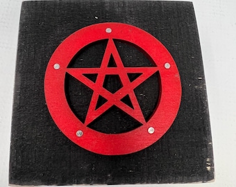 Altar Wall Red Pentacle 3.25x3.25 in