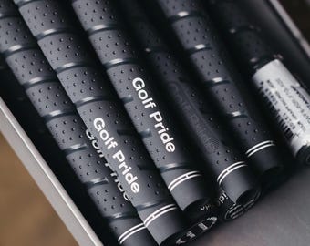 Paquete de 13 empuñaduras de golf Golf Pride Tour Wrap 2G de tamaño mediano, color negro, duraderas, cómodas, de alto rendimiento, accesorios de golf, empuñaduras de control.