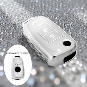 Customizable personalized content Key case fit for Nissan Juke F15 Pulsar C13 Qashqai J11 Rogue Select  Sport Bling Key Cover Women