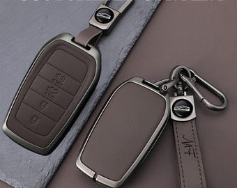 Contenido personalizado Funda para llave compatible con llave inteligente de 4 botones de Toyota, cubierta protectora antiarañazos para Highlander RAV4 Prime Sienna