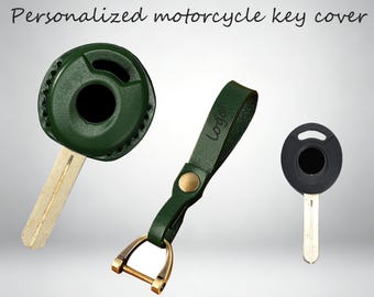 Gepersonaliseerde leren sleutelhoezen voor Honda Rebel 500, CB650R, CBR650R, Africa Twin en CB500X. Handgestikte sleutelhoezen voor Honda-motorfietsen.
