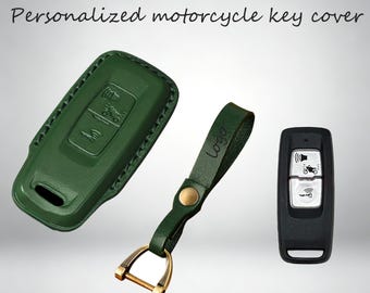 Leather motorcycle key fob cover, compatible with Honda Pcx 160 125 Adv 150 Scoopy 2023 VISION SH 125/150 SH350 SUPER
