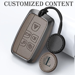 Funda para llave con letras artísticas exclusivas, compatible con Land Rover LR4, Range Rover Sport, Evoque; Jaguar XF, XE, XJ, XJL, F-Pace, 5 botones.