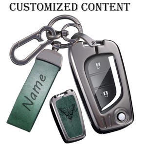 Personalized leather Toyota Camry; Highlander, Tacoma, Hilux, Corolla, RAV4 leather key fob; folding remote key fob; 2021 model year key fob