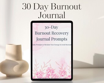30 Day Burnout Journal - 4 Different color templates - Printable, Goal Setting, Progress Tracker,   Instant Download PDF & Canva Template!