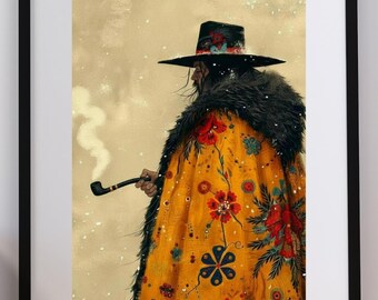 Hungarian Plainsman Folk Art Print – Traditional Betyár Costume Wall Decor (Digital Download)