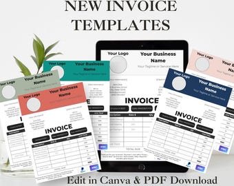 Invoice Template | Fillable PDF & Editable Canva Form for Businesses (US Letter)