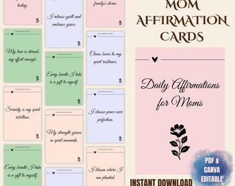 Daily Affirmation Cards for Overwhelmed Moms – 40 Printable Positive Affirmations
