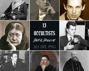 13 Iconic Occultists Portraits | Esoteric Academia Art (Digital Download)