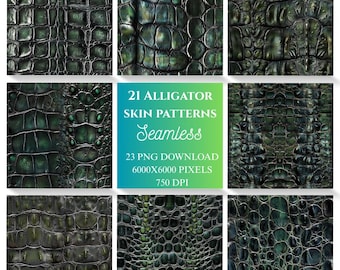 Alligator Skin Digital Paper – 21 Seamless, Tileable Alligator Hide Textures (PNG Download)