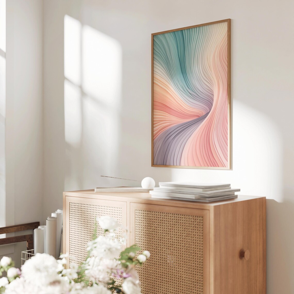 Twisted Ribbon Vortex in Pastel Palette – 3D Rendered Abstract ...
