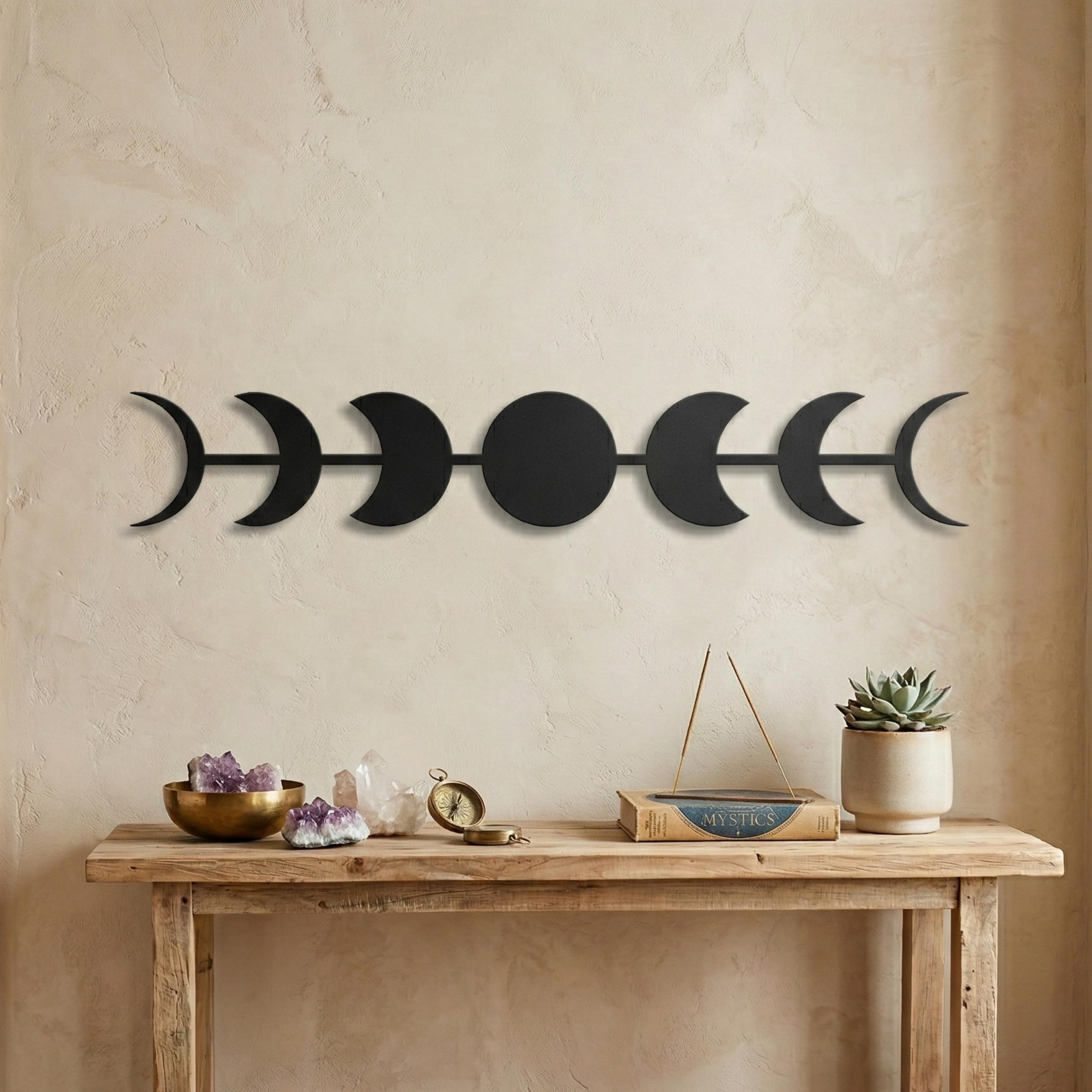 Moon Phase Metal Art, Modern Lunar Decor, Celestial Sculpture, Terrace ...