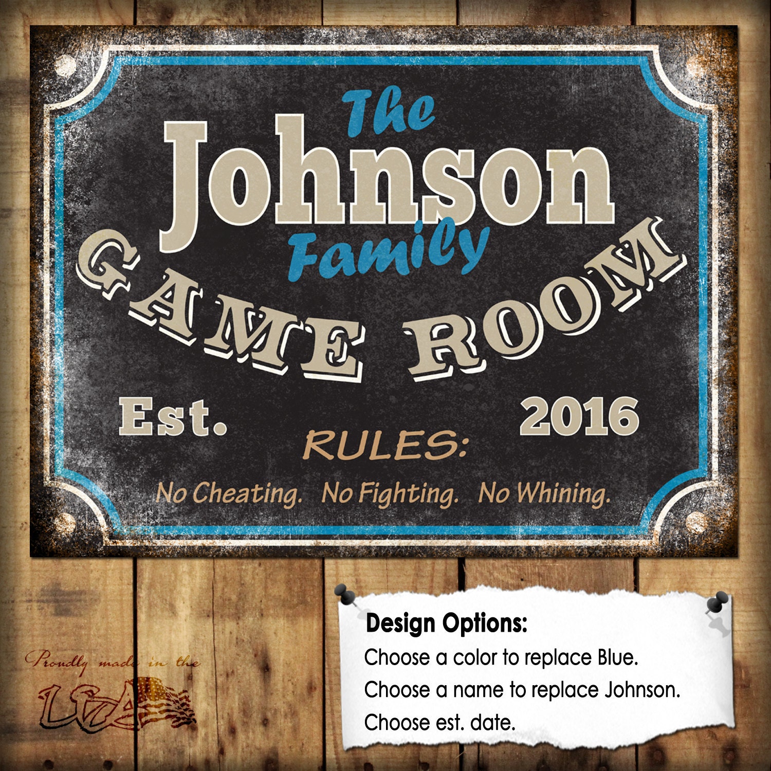 The Morales Family Personalized Red Game Room Metal Sign 106180038637 The Morales Family Personalized Red Game Room Metal Sign 106180038637