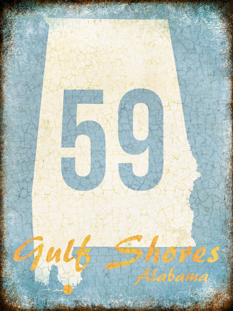 Hwy 59 gulf shores al art gulf coast art metal wall art Etsy
