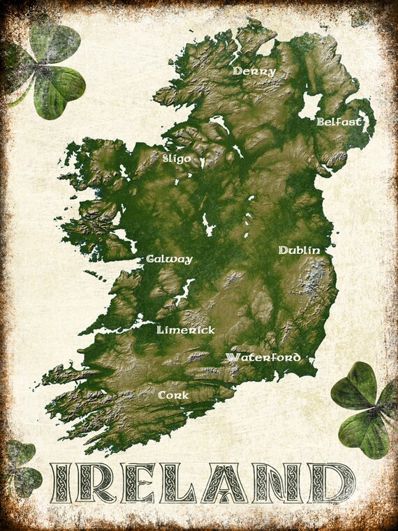 Ireland map rustic home decor Ireland wall art metal sign Etsy