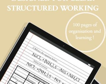 Digital anteckningsbok med linjerad kemi | iPad och Android (PDF)