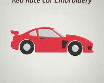 Red Race Car JDM Design, Car Embroidery File (Digital Download