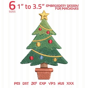 Mini Christmas Tree Embroidery Design | DST PES Files