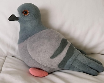 Soft Plush Pigeon Toy: Stuffed Animal Pillow, Grey Bird Plushie