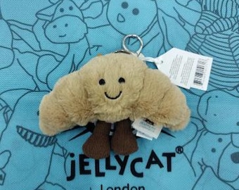 Jellycat Amuseable Croissant Bag Charm NWT - Stuffed Animal Amusables Cute Keychain