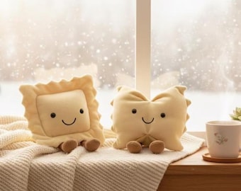 Ravioli Plush Duo – Kawaii Pasta , Cozy Foodie Decor