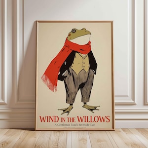 Gentleman Toad Poster : Wind in the Willows Wall Art, Vintage Literary Frog Decor