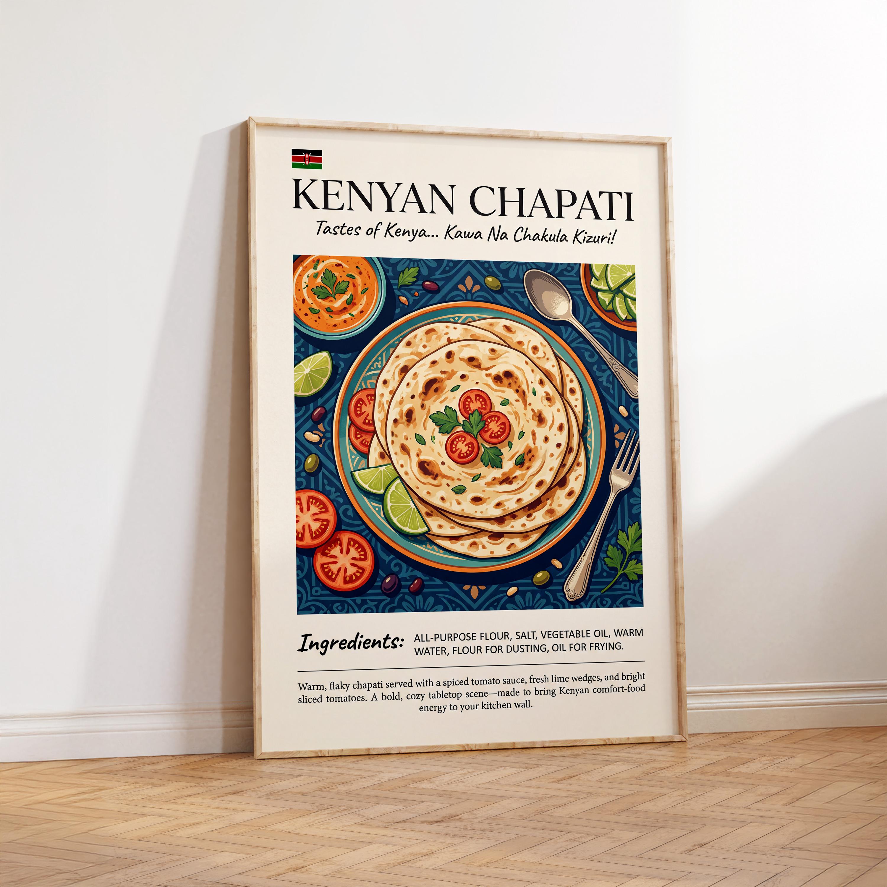 Kenyan Chapati Poster : African Flatbread Wall Art, Tastes of Kenya ...