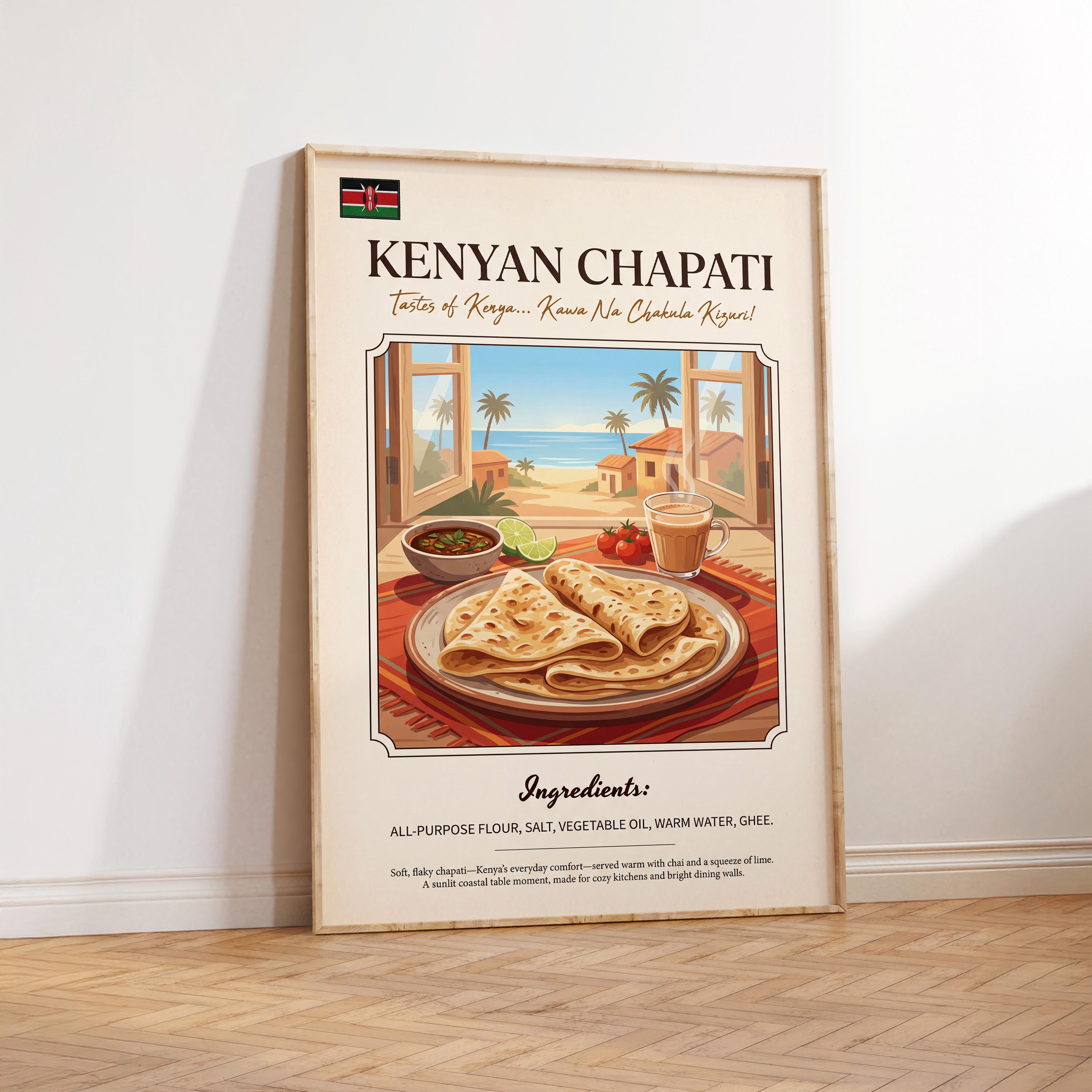 Kenyan Chapati Poster : African Flatbread Wall Art, Tastes of Kenya ...