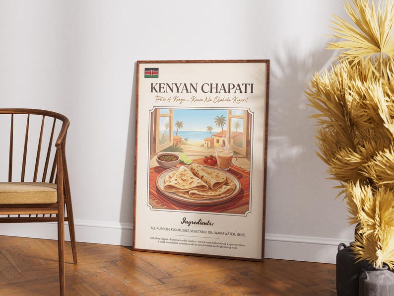Kenyan Chapati Poster : African Flatbread Wall Art, Tastes of Kenya ...