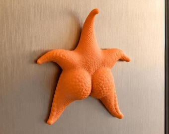 Funny Starfish Fridge Magnet, Thicc Starfish Meme Magnet, 3D Printed Ocean Magnet, Cheeky Beach House Decor, Novelty Gift