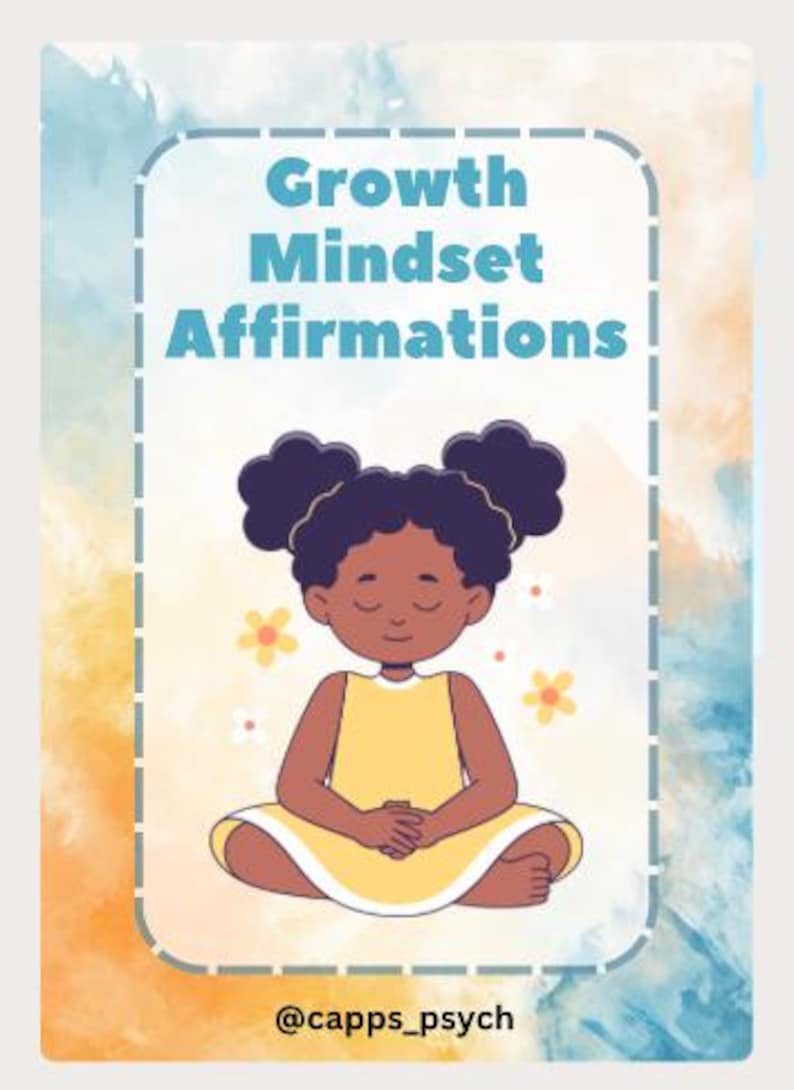 Printable Growth Mindset Affirmation Cards for Kids - Etsy